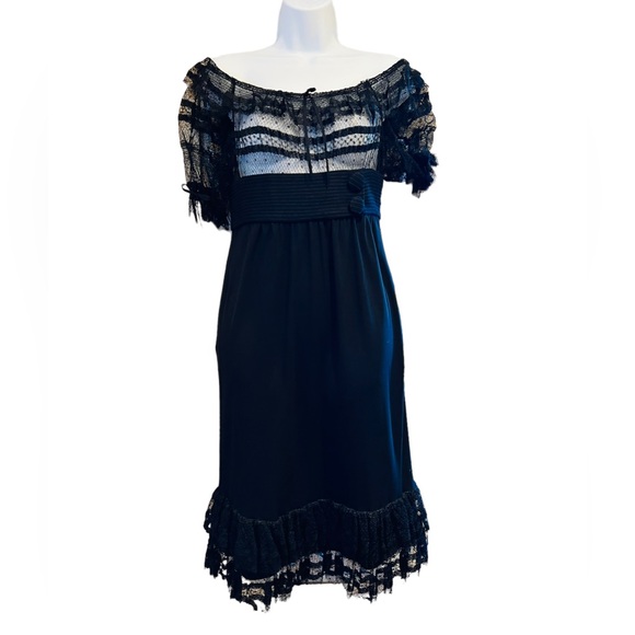 Colette Dinnigan Authentic Lace Black Dress Size XS Garment Made in Australia - Picture 3 of 15